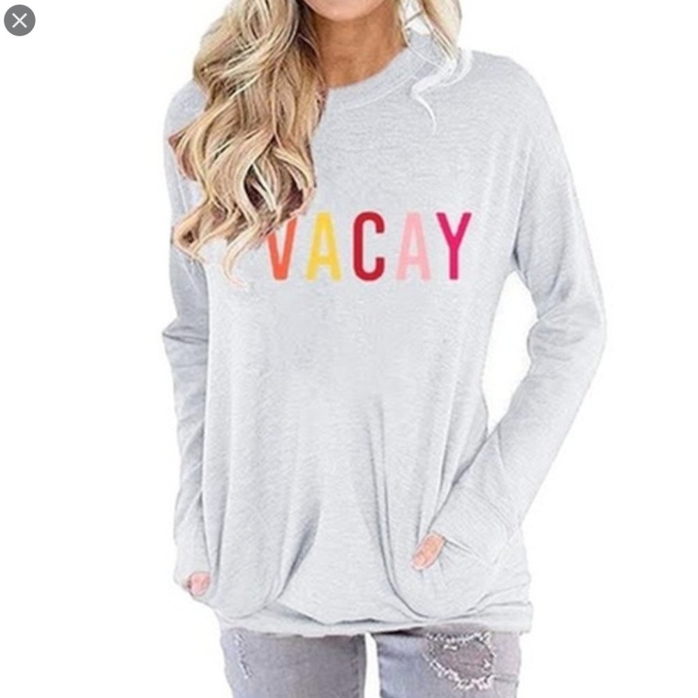 VACAY Print Graphic Sweatshirt Top